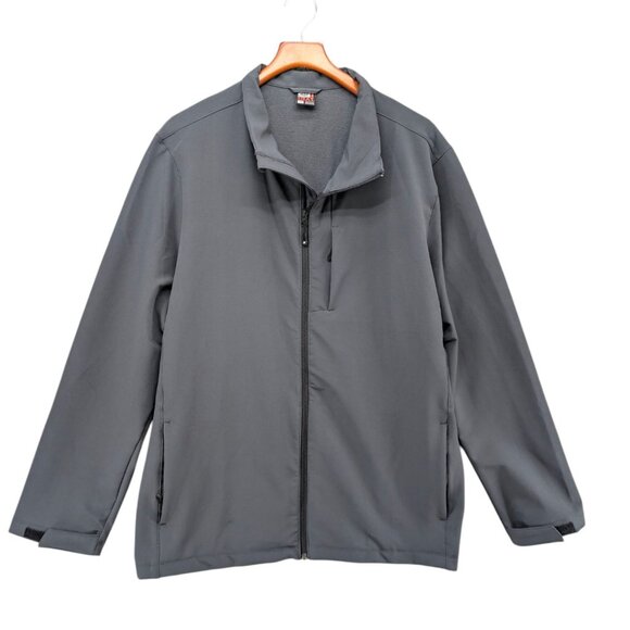 32 Degrees Heat Windbreaker Jacket Mens Grey Full Zip Pockets Stretch Size XXL - Picture 1 of 10